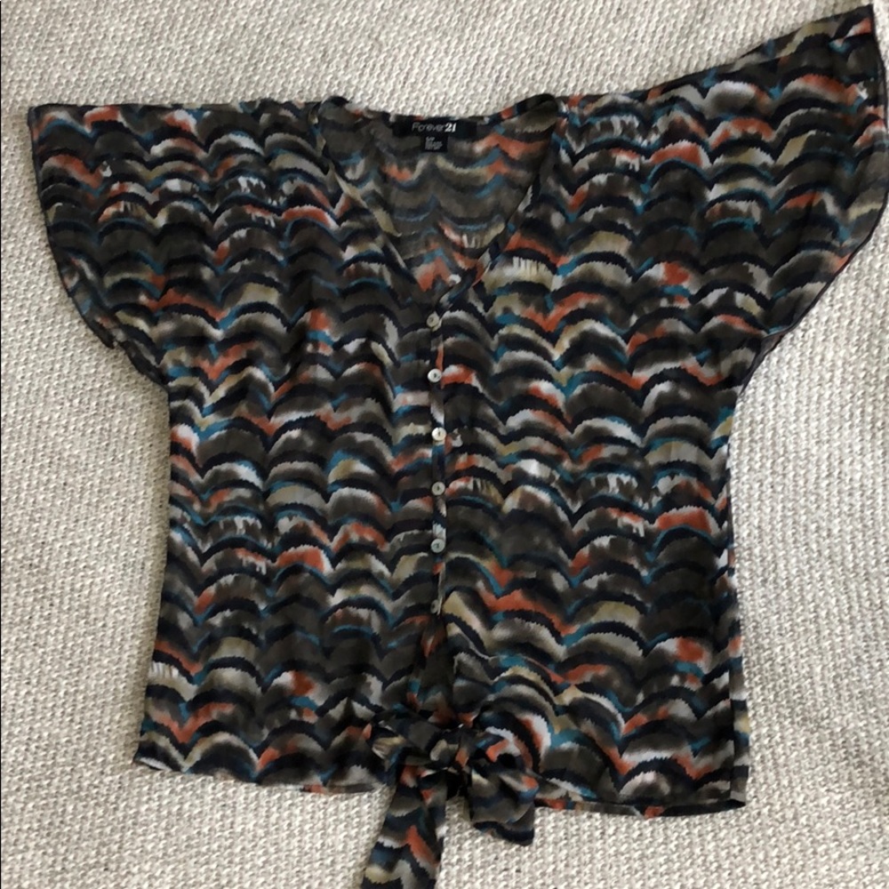 Sheer button down blouse